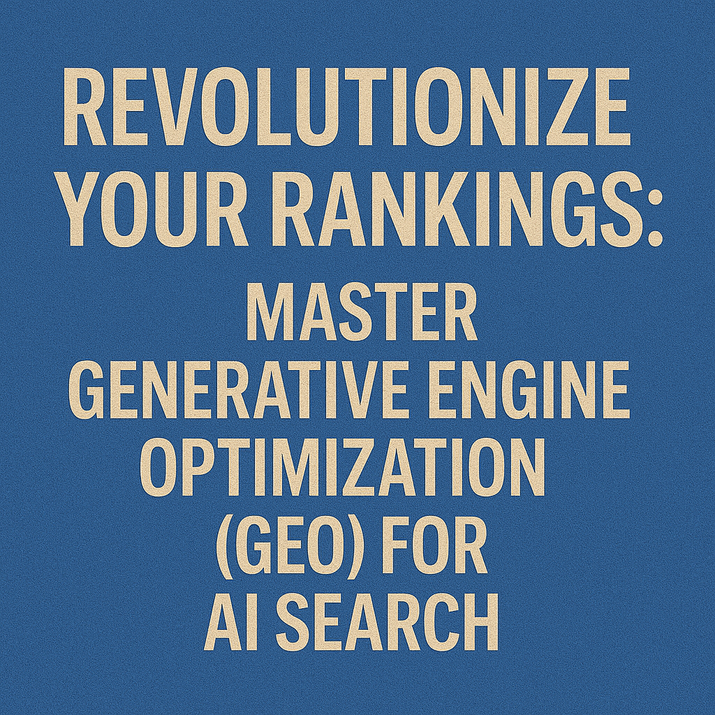 Revolutionize Your Rankings: Mastering Generative Engine Optimization (GEO) for AI Search